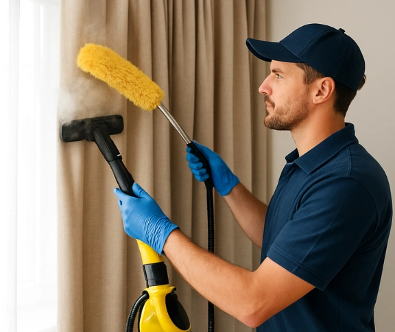 Trusted curtain steam cleaning technician Matty Curtain Cleaning glengala-vic QLD