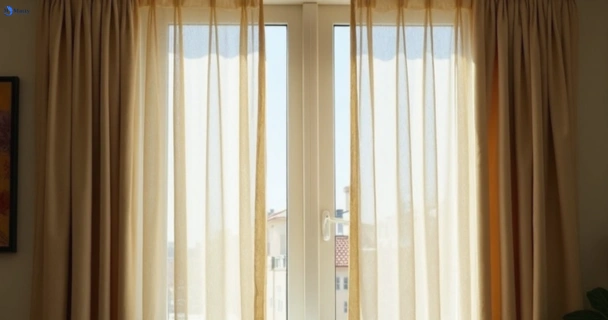 Dusty and dull curtains in glengala-vic before steam cleaning